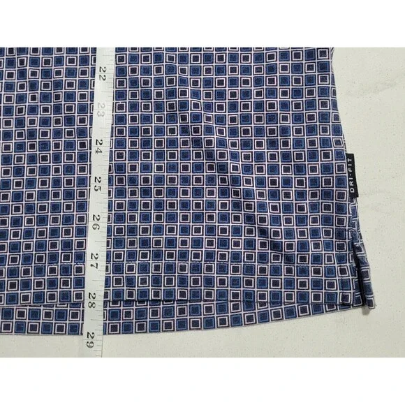 NIKE GOLF Tour DRI-FIT UV Geometric Checkered Polo Shirt NWOT Navy Blue Large - Picture 5 of 11